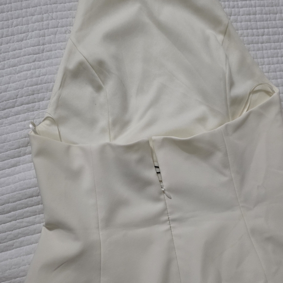 Zara Cream Midi Dress with Silver Floral Design - Picture 2 of 4